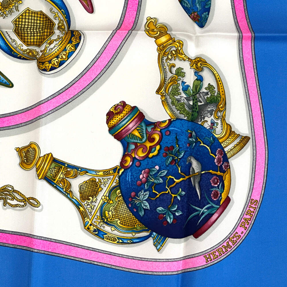 HERMES Blue Silk Scarf - Picture 3 of 12